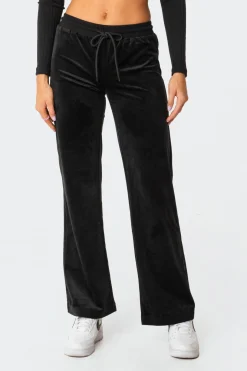 Erin Low-Rise Velour Sweatpants