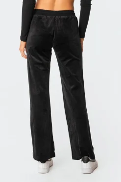 Erin Low-Rise Velour Sweatpants