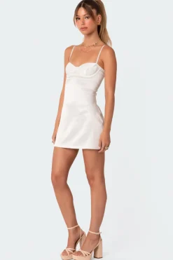 Essence Satin Cupped Mini Dress