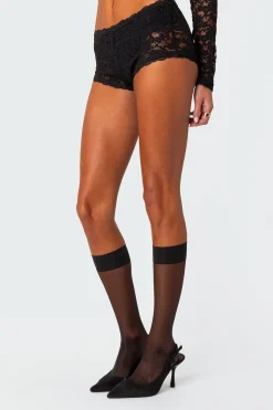 Estella Sheer Lace Micro Shorts