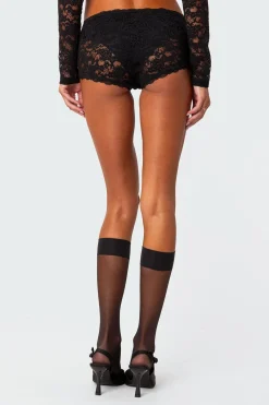 Estella Sheer Lace Micro Shorts