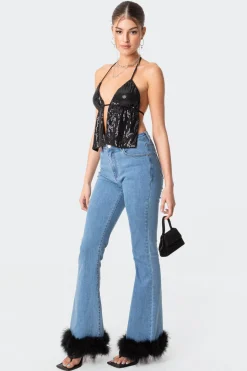 Estelle Open-Back Sequin Top