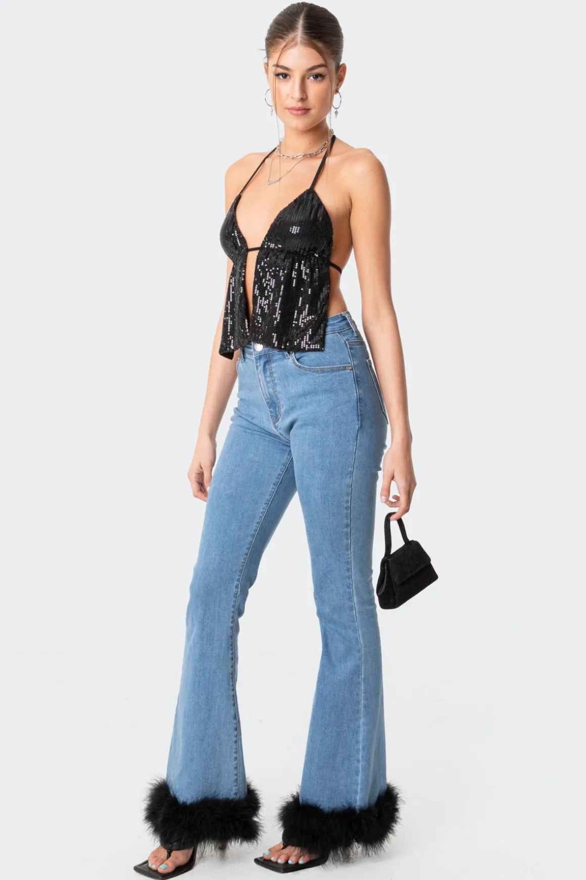 Estelle Open-Back Sequin Top