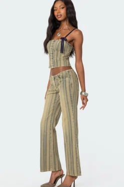 Eternity Pinstripe Flare Jeans
