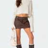Euphoria Washed Faux Leather Mini Skirt