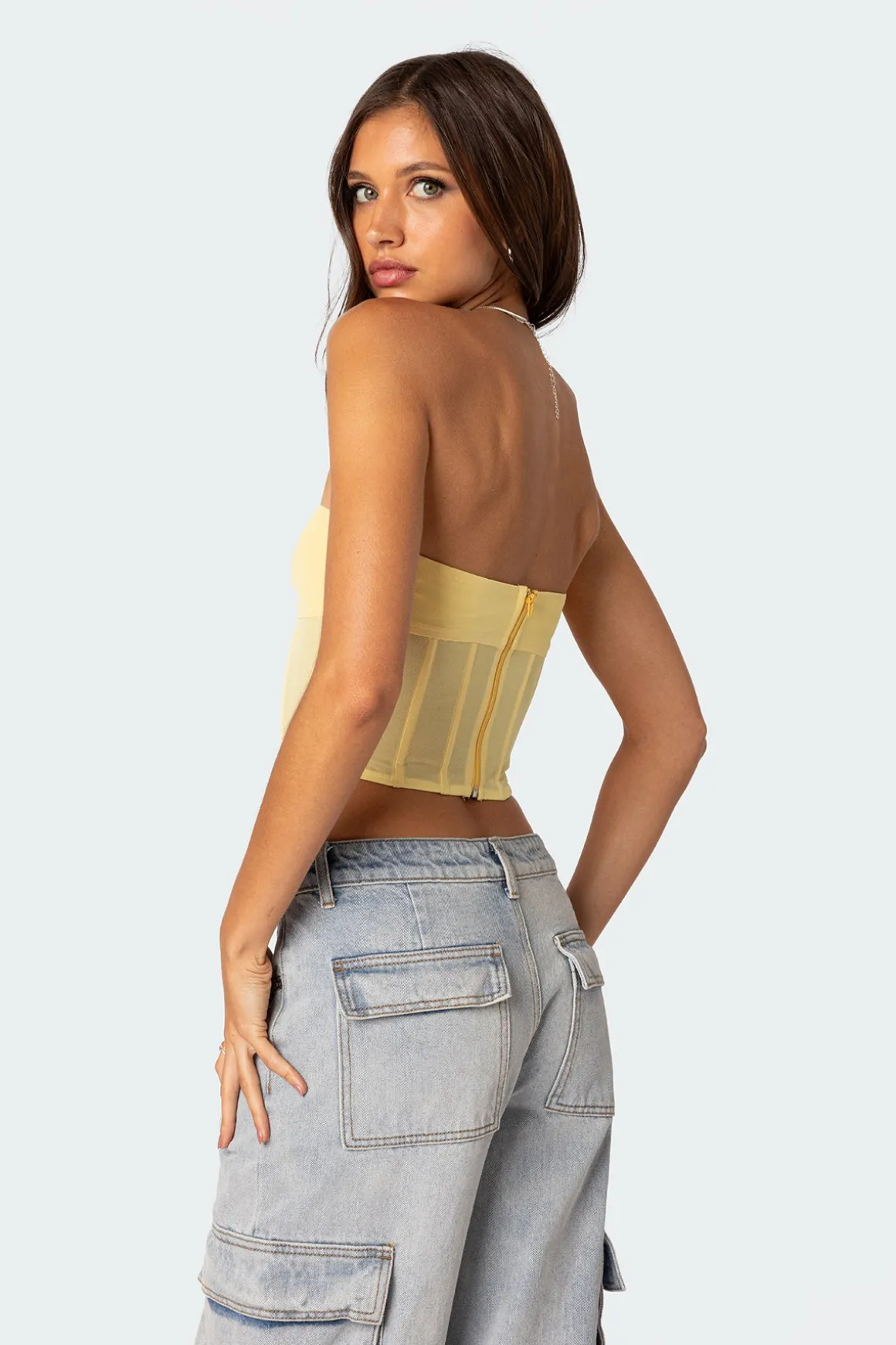 Evangeline Sheer Mesh Corset