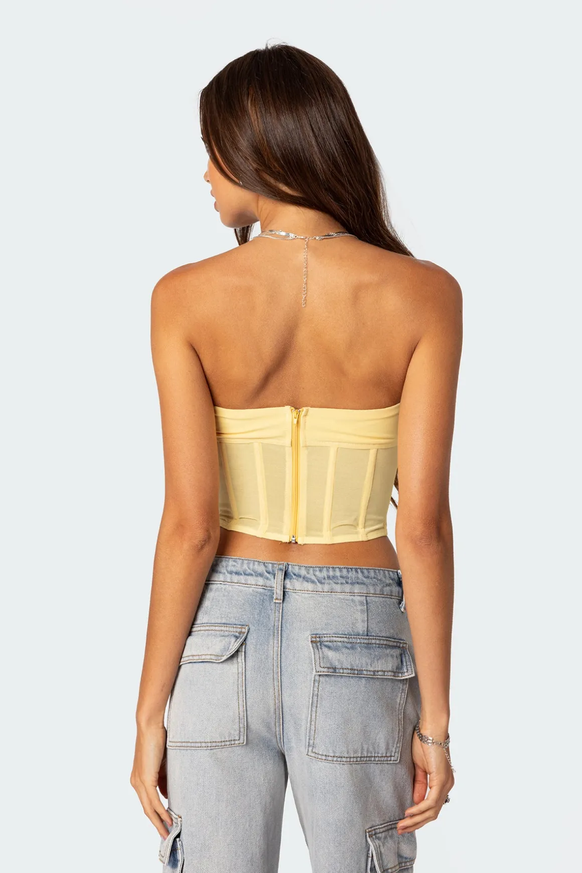 Evangeline Sheer Mesh Corset