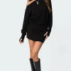 Eve Off Shoulder Knit Mini Dress