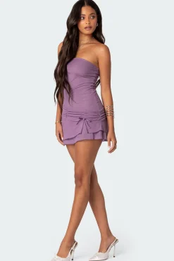 Evelin Ruched Hem Mini Dress