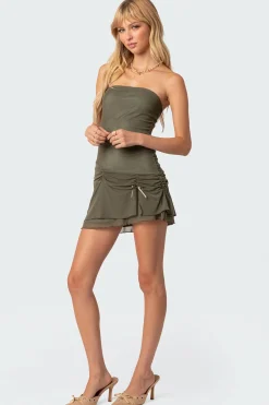 Evelin Ruched Hem Mini Dress