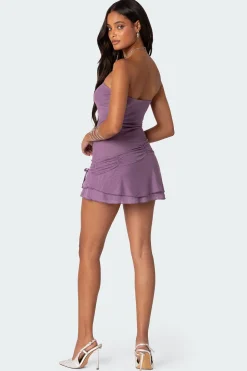 Evelin Ruched Hem Mini Dress