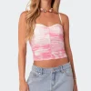 Evelyn Printed Mesh Bra Top