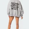Everything'S Ok Zip Up Oversized Hoodie