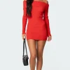 Evi Fold Over Knit Mini Dress