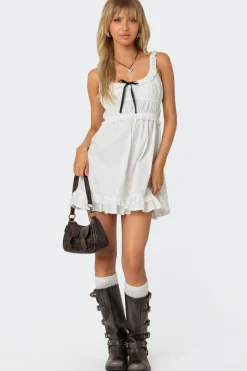 Eyelet Frill Mini Dress