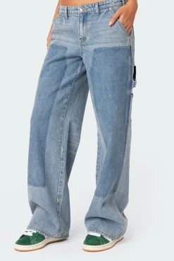 Faded Wash Low Rise Carpenter Jeans