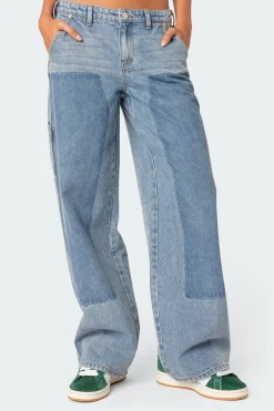 Faded Wash Low Rise Carpenter Jeans