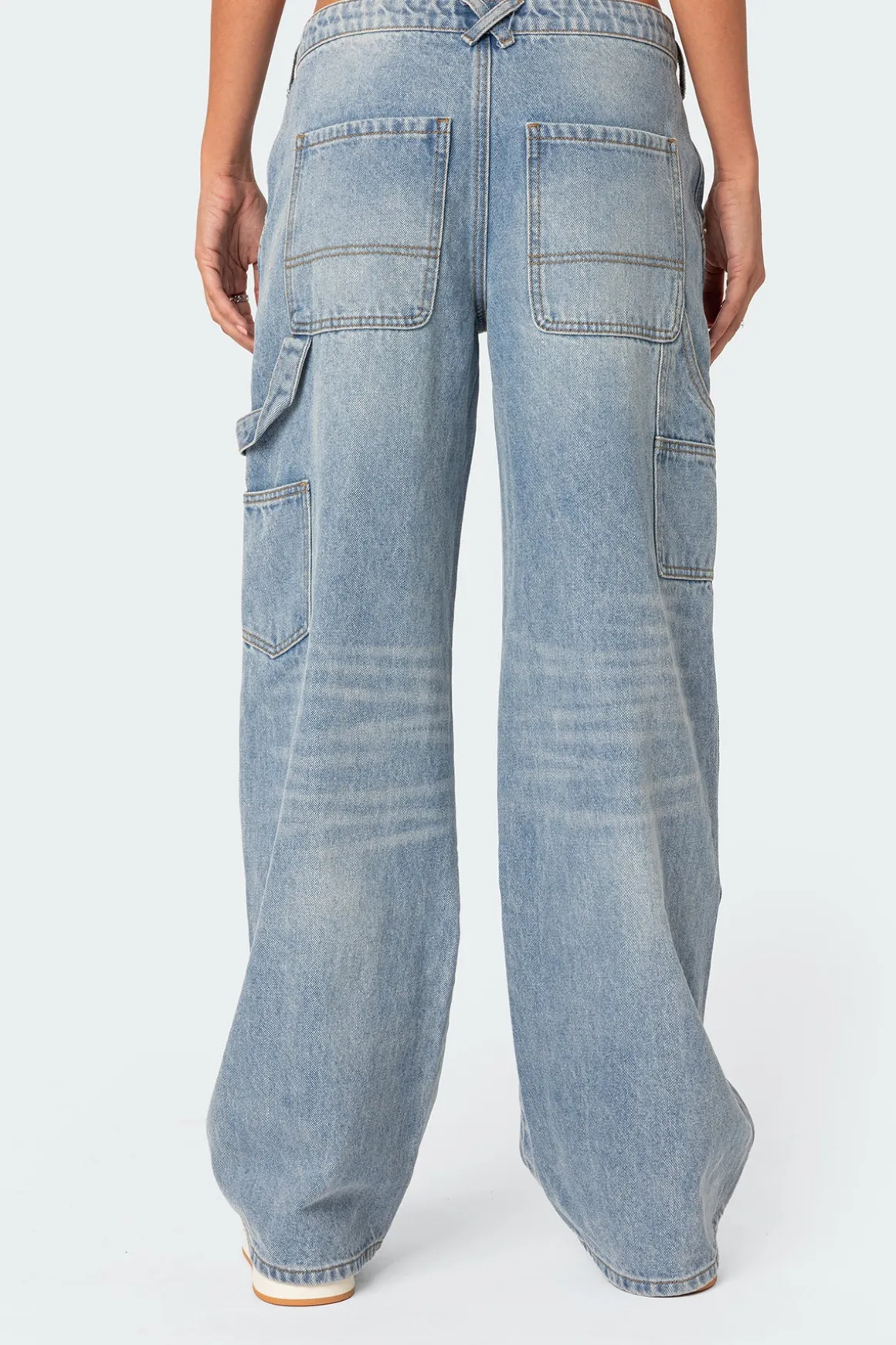 Faded Wash Low Rise Carpenter Jeans
