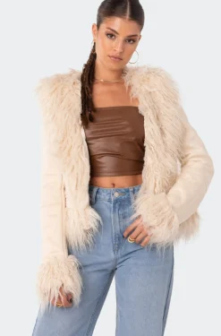 Faux Fur Trim Coat
