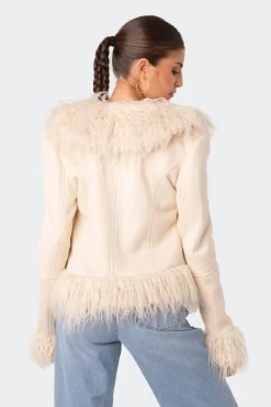 Faux Fur Trim Coat
