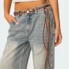 Faux Leather & Rings Belt