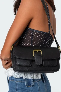 Faux Leather Buckle Bag