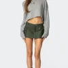 Faux Leather Cargo Micro Skort