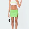 Faux Leather Low-Rise Micro Skirt