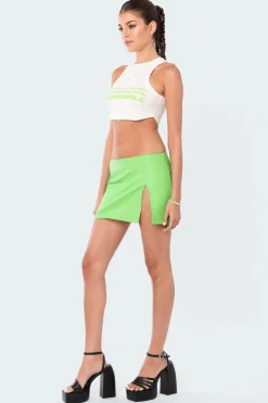 Faux Leather Low-Rise Micro Skirt