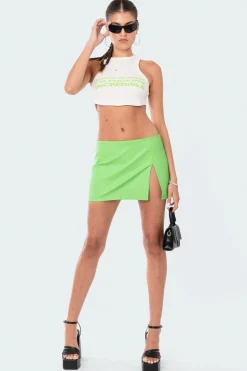 Faux Leather Low-Rise Micro Skirt