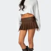 Faux Leather Pleated Mini Skort