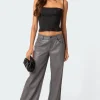 Faux Leather Straight Leg Pants
