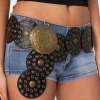 Faux Leather Western Disc Belt