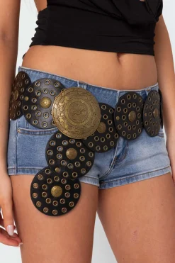 Faux Leather Western Disc Belt