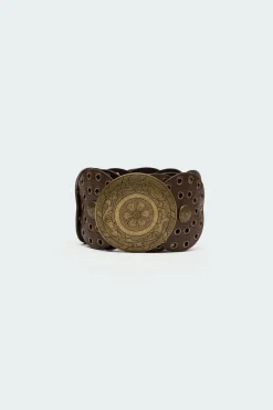 Faux Leather Western Disc Belt