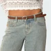 Faux Suede Slim Belt