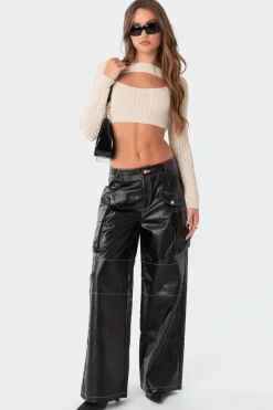 Faye Faux Leather Cargo Pants