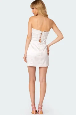 Fem Fold Over Satin Mini Dress