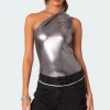 Feona Gathered Metallic Bodysuit