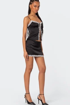 Feyra Satin Button Front Tank Top