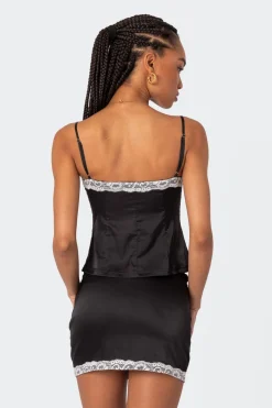 Feyra Satin Button Front Tank Top