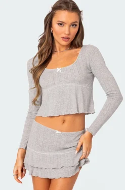 Fig Pointelle Top