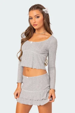 Fig Pointelle Top