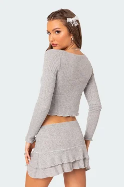 Fig Pointelle Top