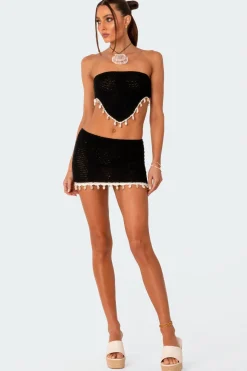 Fiji Crochet Low Rise Mini Skirt