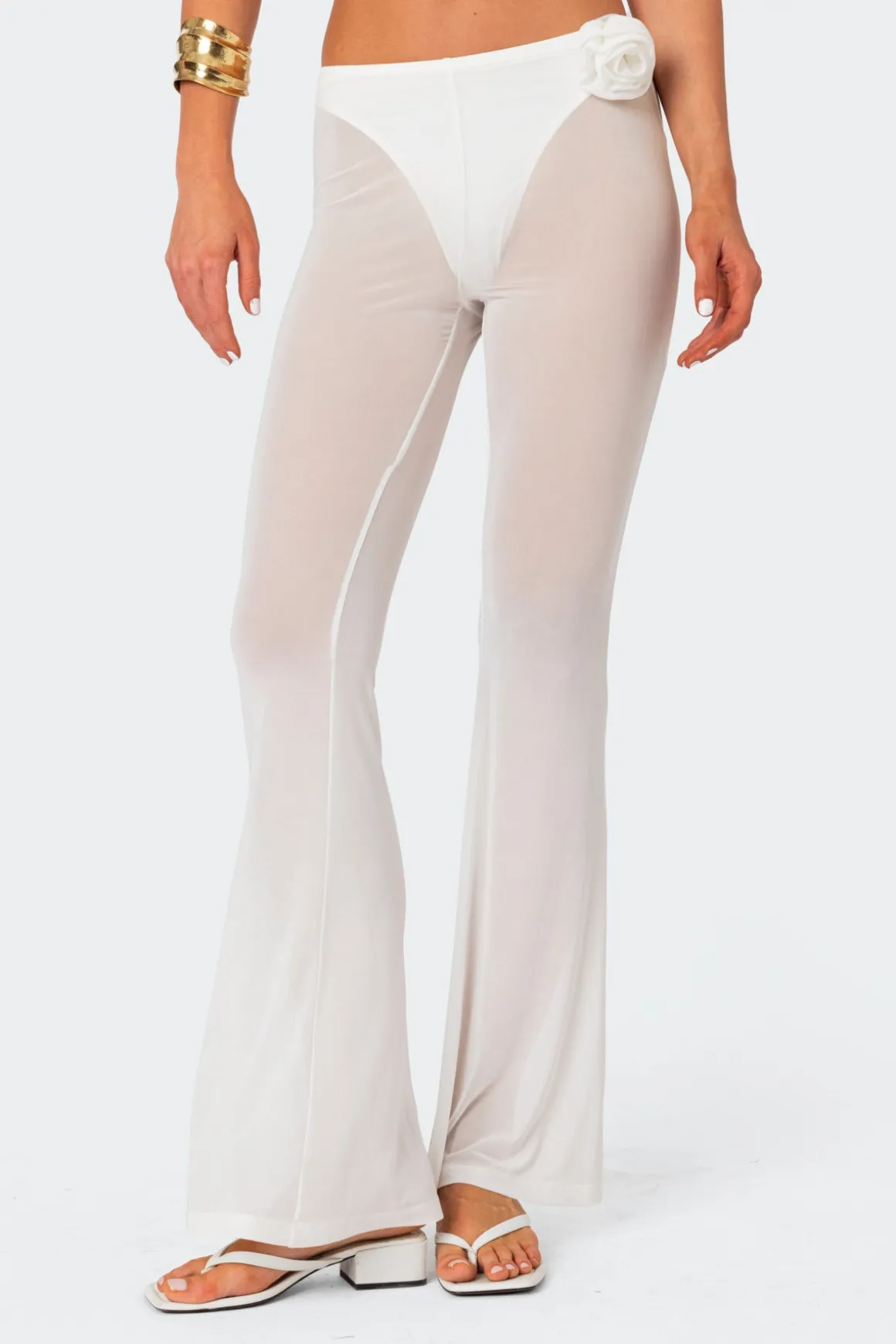 Flo Sheer Mesh Flared Pants