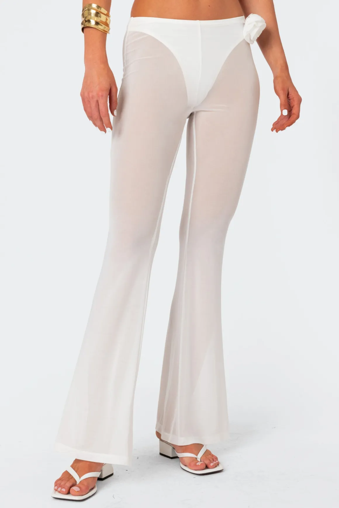Flo Sheer Mesh Flared Pants