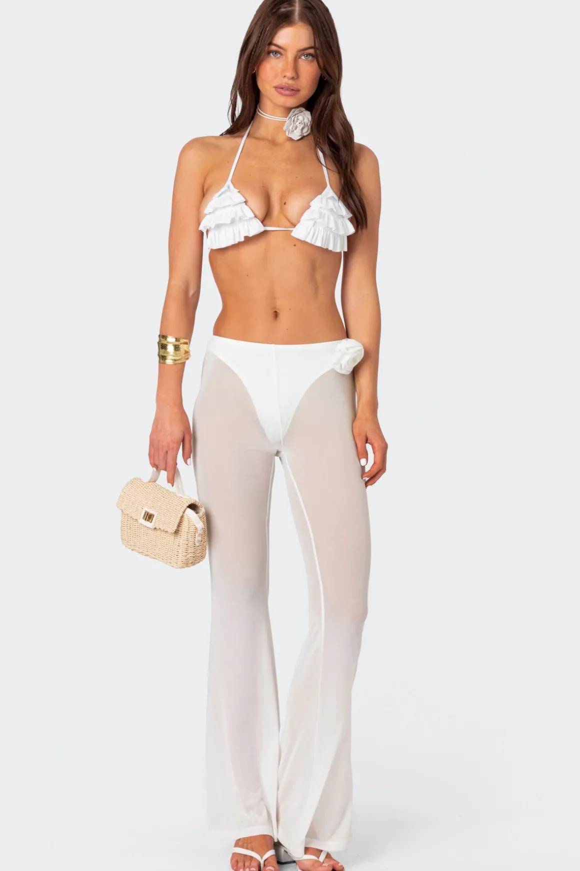 Flo Sheer Mesh Flared Pants