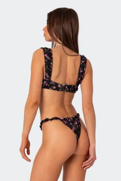 Floral Scrunch Cupped Bikini Top