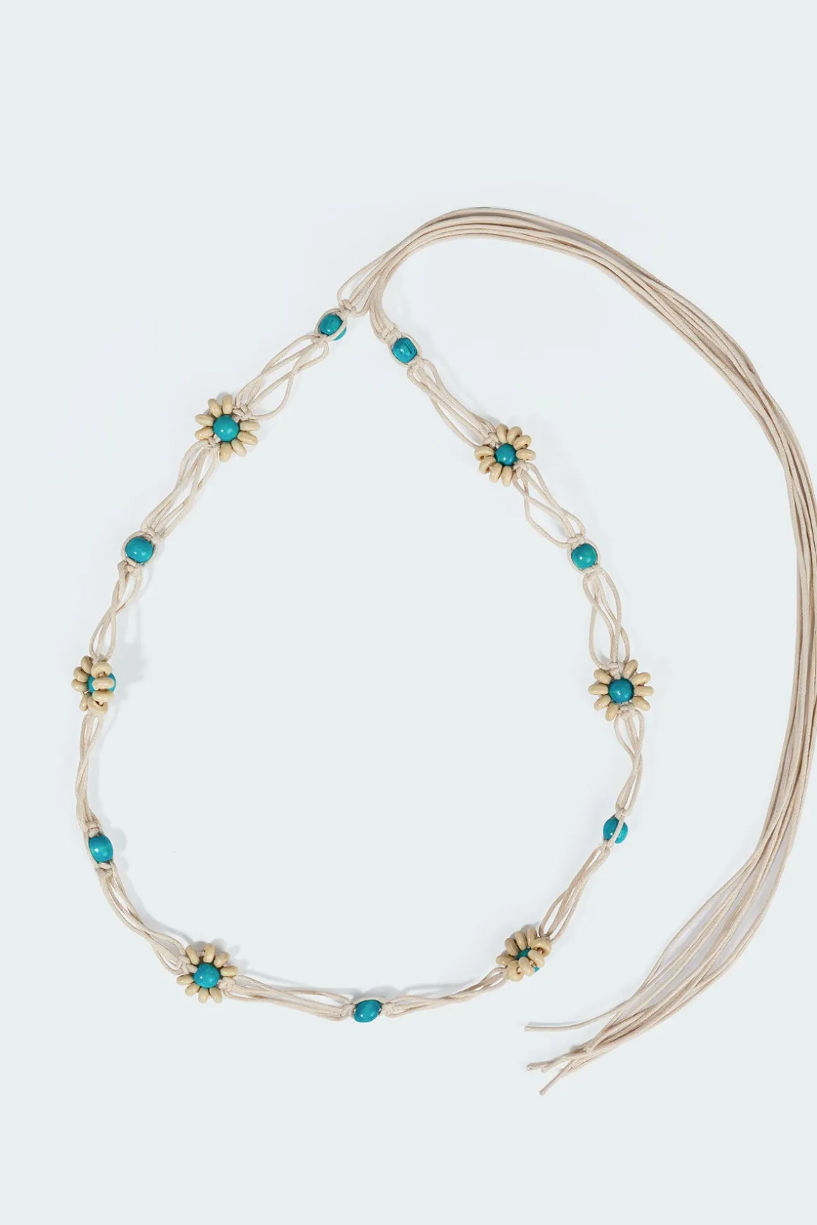 Flower Beaded Woven Belt